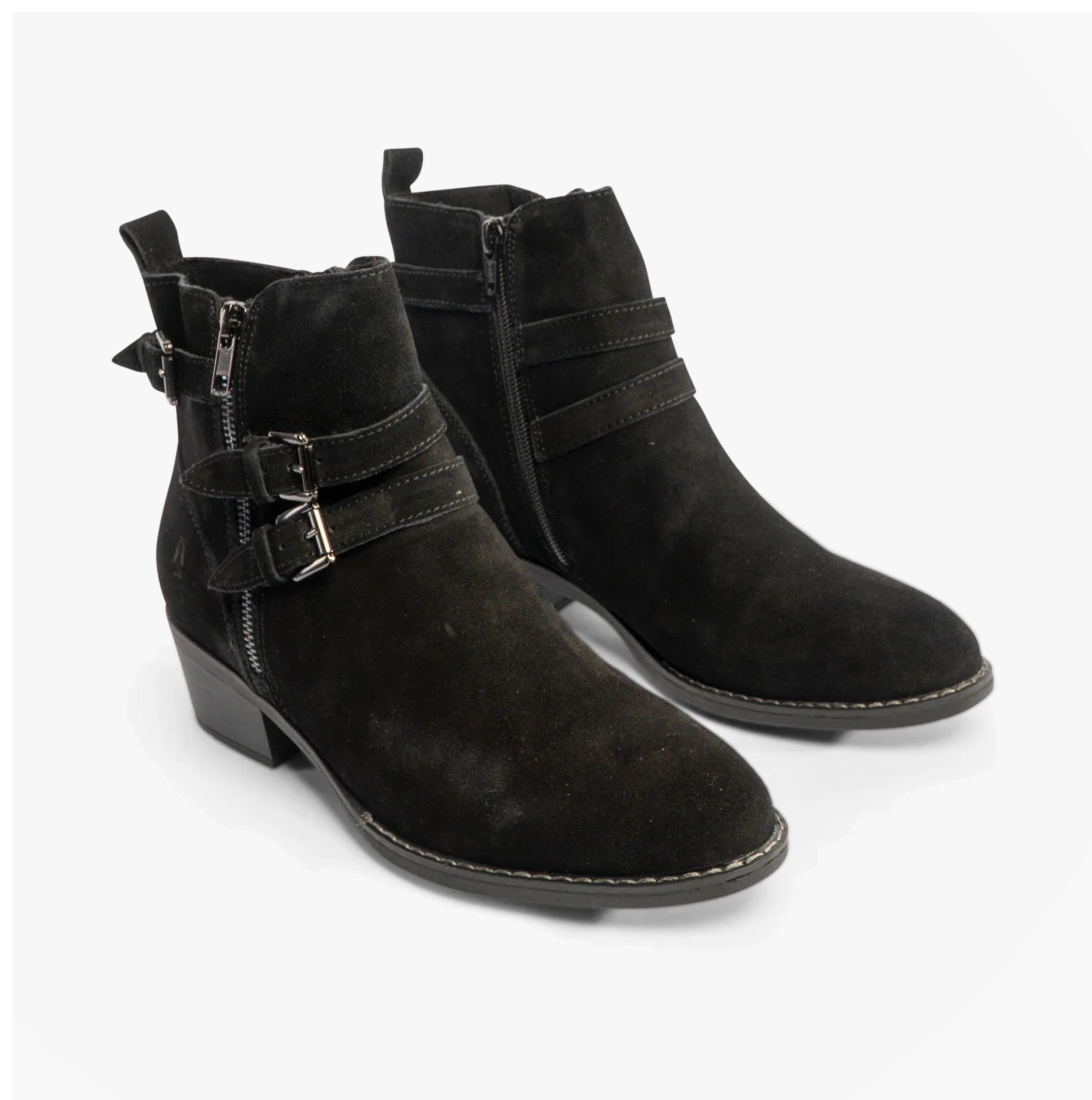 Hush Puppies JENNA Womens Leather Ankle Boots Black