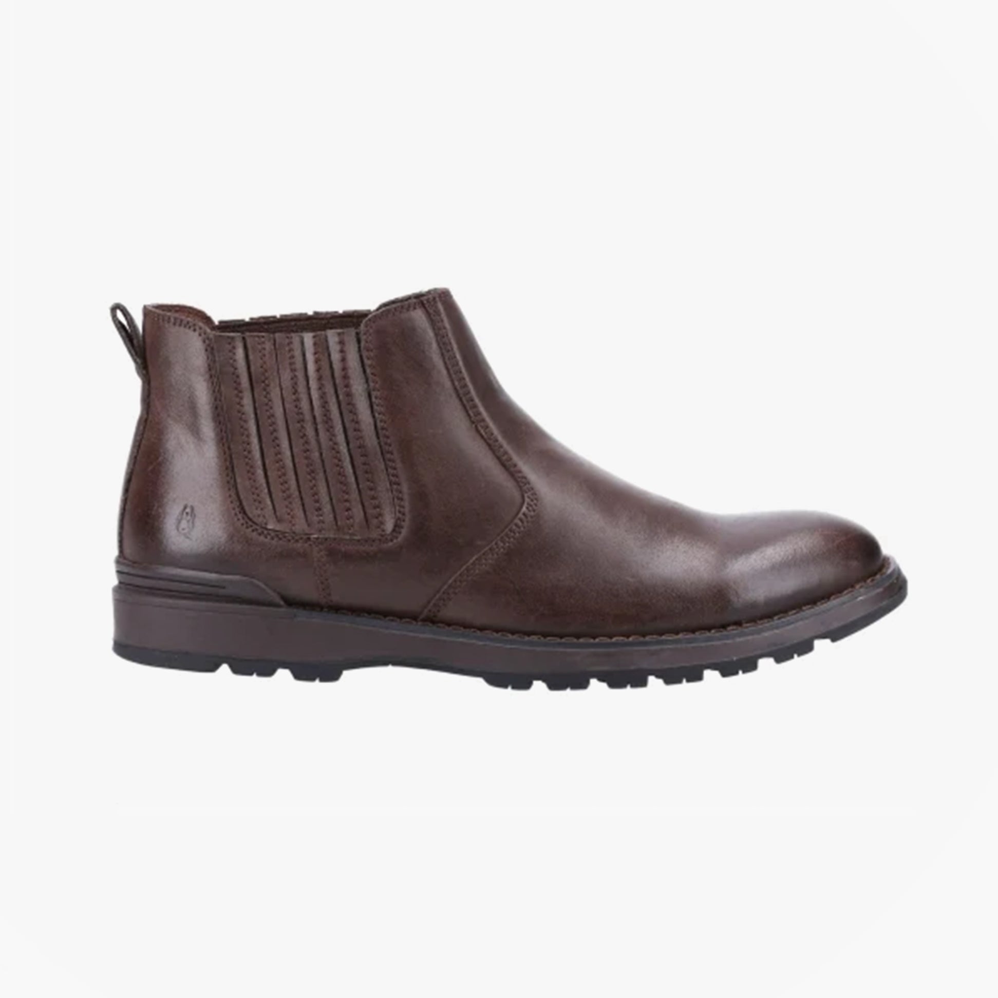Hush Puppies GARY Mens Leather Chelsea Boots Brown