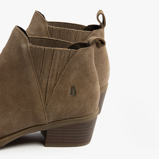 Hush Puppies ISOBEL Womens Leather Ankle Boots Taupe