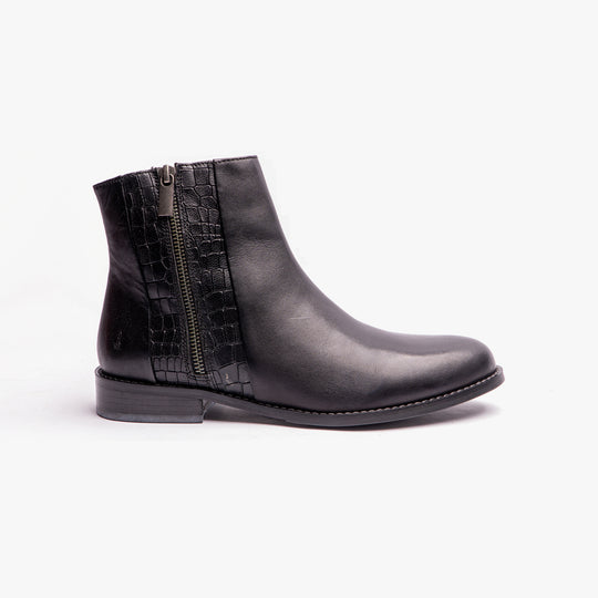 Hush Puppies FRANCES Womens Leather Ankle Boots Black