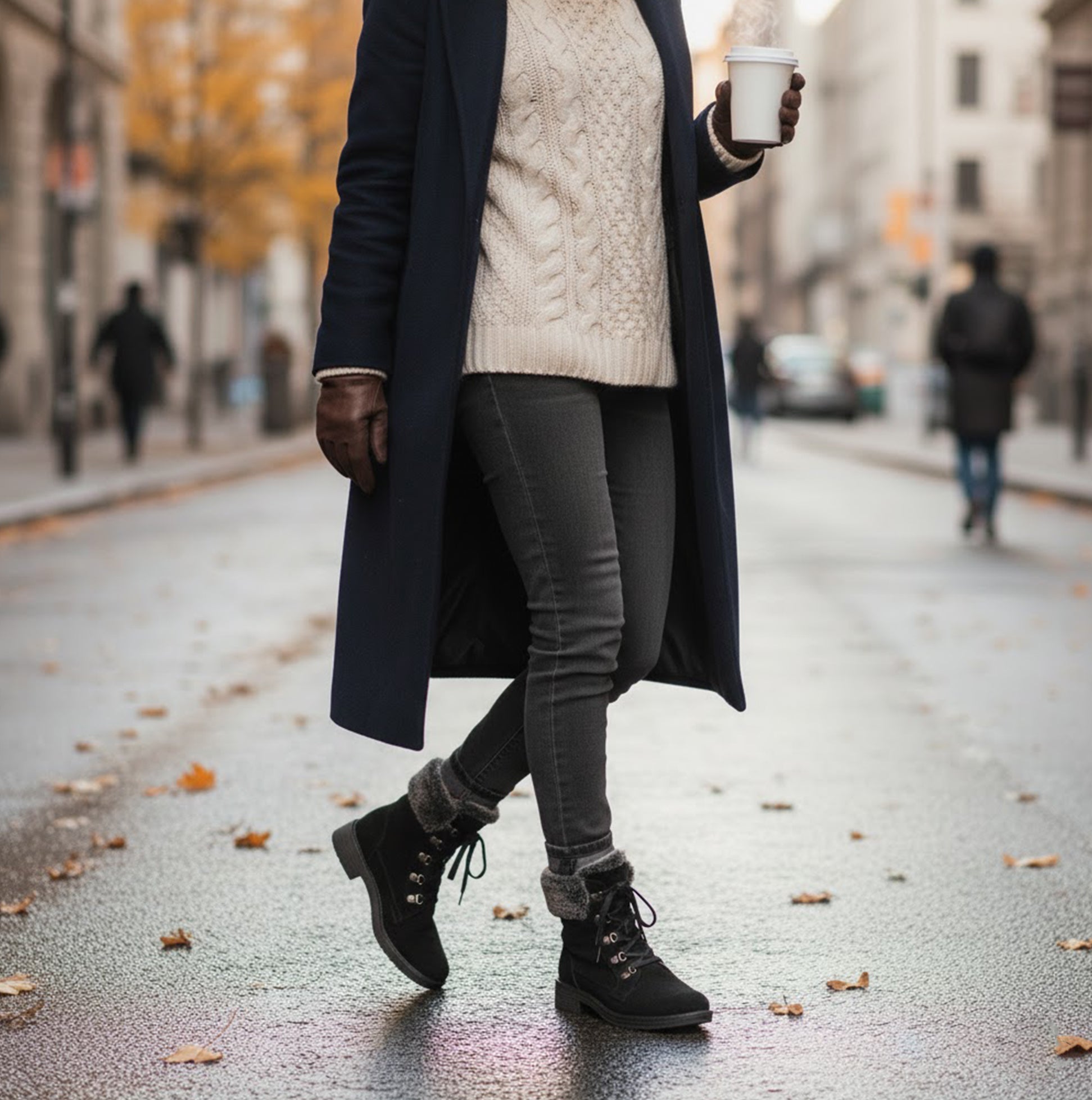 Hush Puppies FLORENCE Womens Leather Ankle Boots Black