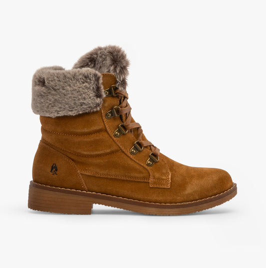 Hush Puppies FLORENCE Womens Leather Ankle Boots Tan