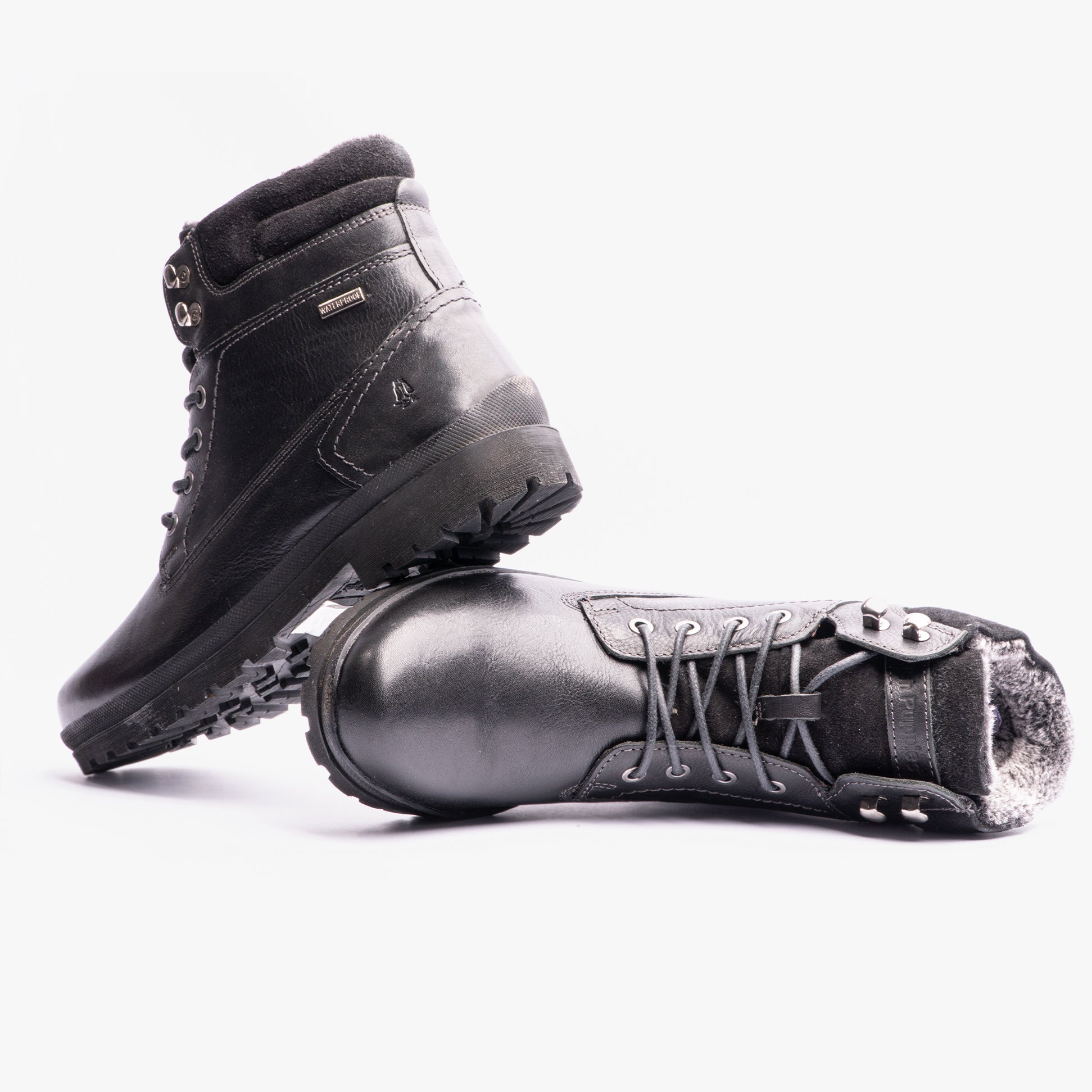 Hush Puppies ANNAY Womens Leather Ankle Boots Black