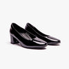 Hush Puppies ANNA Womens Leather Court Shoes Patent Black