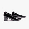 Hush Puppies ANNA Womens Leather Court Shoes Patent Black