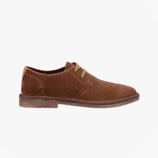Hush Puppies SCOUT Mens Suede Leather Derby Shoes Tan