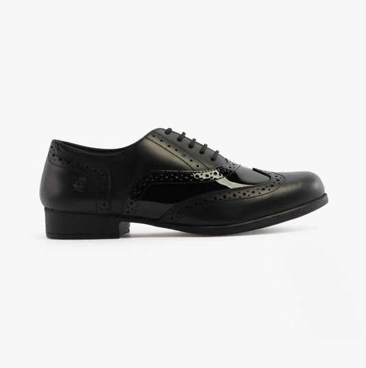 Hush Puppies KADA Girls Leather School Shoes Black