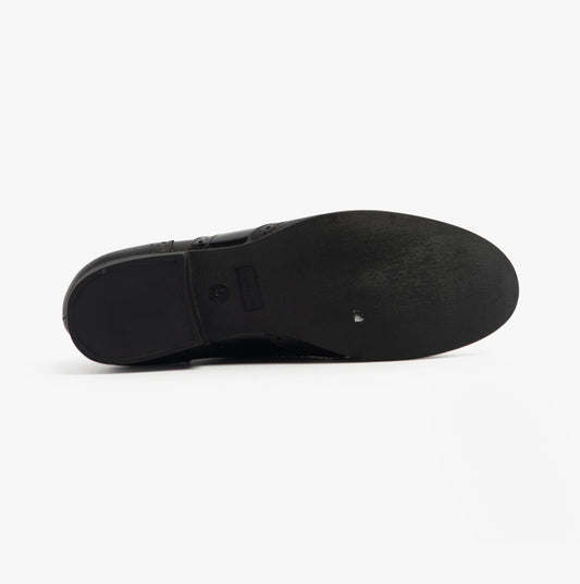 Hush Puppies KADA Girls Leather School Shoes Black