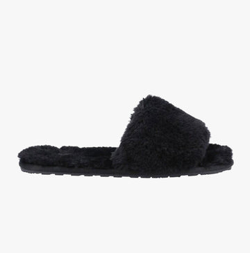 Hush Puppies PRUE Womens Faux Fur Slippers Black