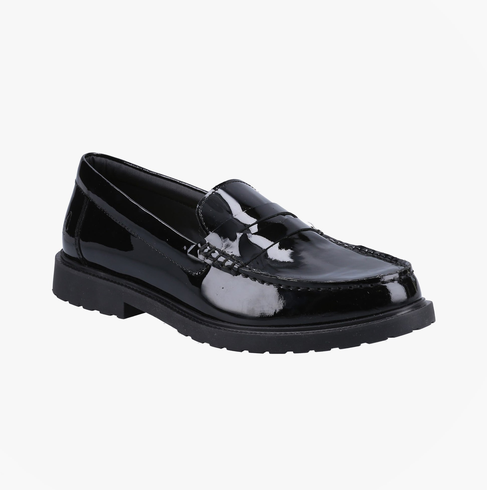 Hush Puppies VERITY SLIP ON Womens Loafer Shoes Patent Black