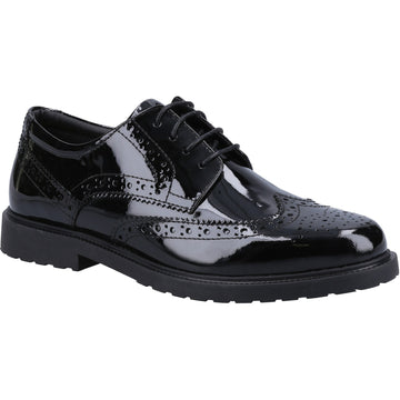 Hush Puppies VERITY BROGUE Girls Shoes Black Patent