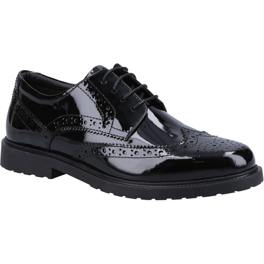 Hush Puppies VERITY BROGUE Girls Shoes Black Patent