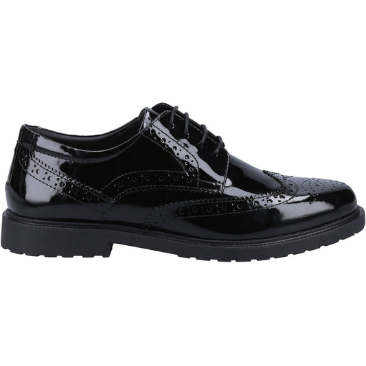 Hush Puppies VERITY BROGUE Girls Shoes Black Patent