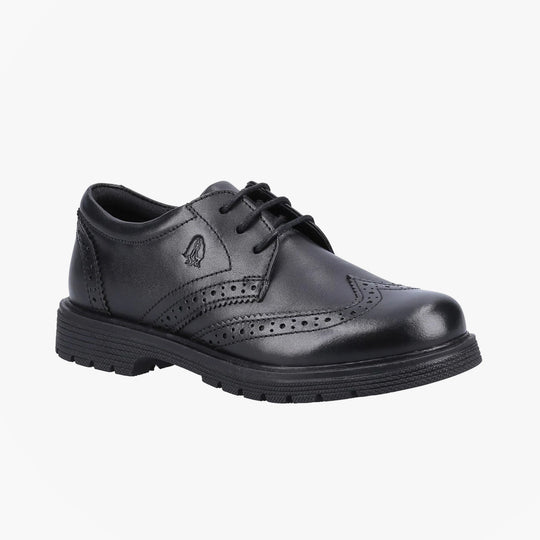 Hush Puppies SALLY 2 Girls Leather School Shoes Black