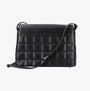 Hush Puppies GOMATHIE Womens Black crossbody bag front view, faux leather with zip closure.