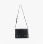 Hush Puppies GOMATHIE Womens Black crossbody bag front view with zip closure in faux leather.