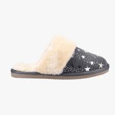 Hush Puppies ARIANNA STAR Womens Suede Slippers Grey