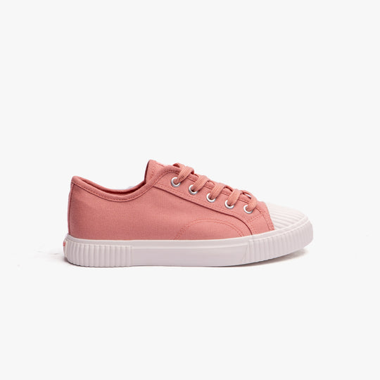 Hush Puppies BROOKE Womens Canvas Trainers Pink