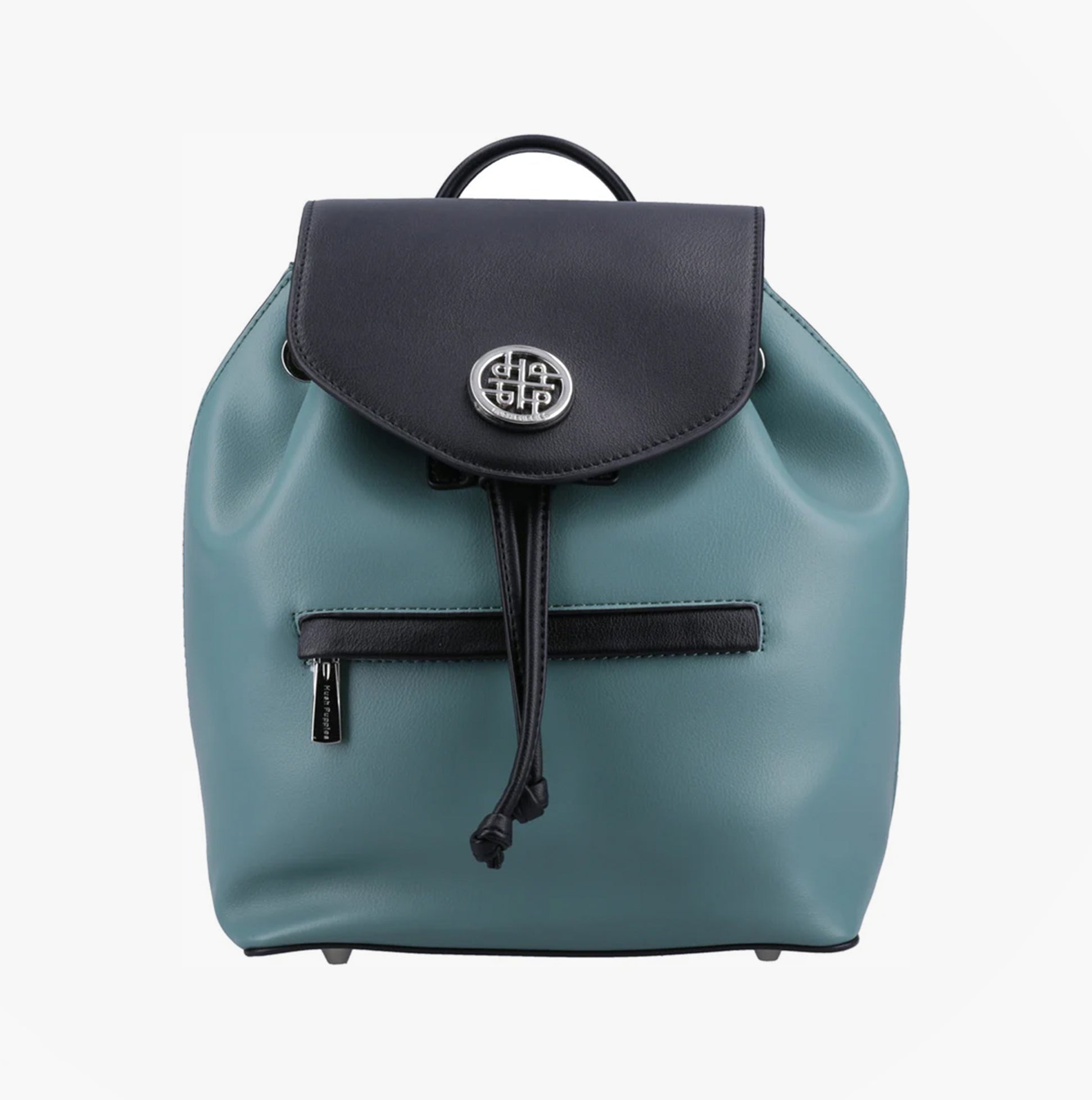Hush Puppies MONA Womens Back Packs Light Turquoise front view with drawstring closure and adjustable straps.