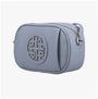 Hush Puppies AVELINE Womens Pale Blue side view of clutch bag with adjustable strap and detailed logo.