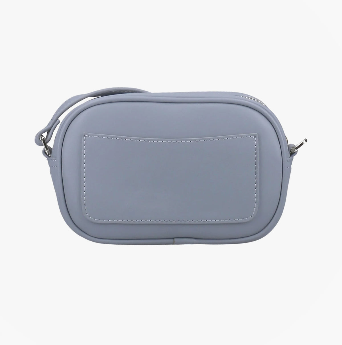 Hush Puppies AVELINE Womens Pale Blue front view of clutch bag with adjustable strap