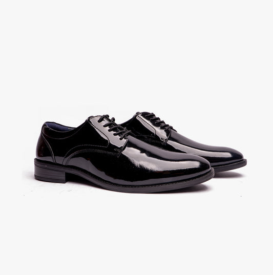 Hush Puppies DAMIEN Mens Formal Lace-Up Shoes Black Patent