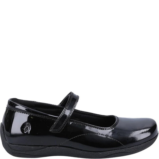 Hush Puppies ARIA Girls School Shoes Black Patent