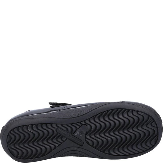 Hush Puppies ARIA Girls School Shoes Black Patent