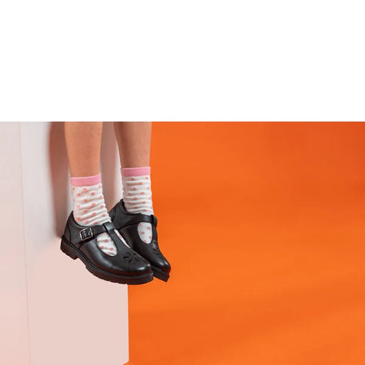 Hush Puppies FIONA Girls Leather School Shoes Black