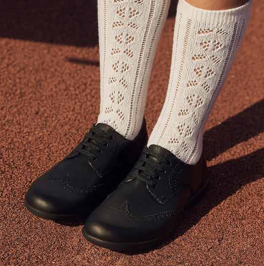 Hush Puppies BRIDGET Girls Leather School Shoes Black