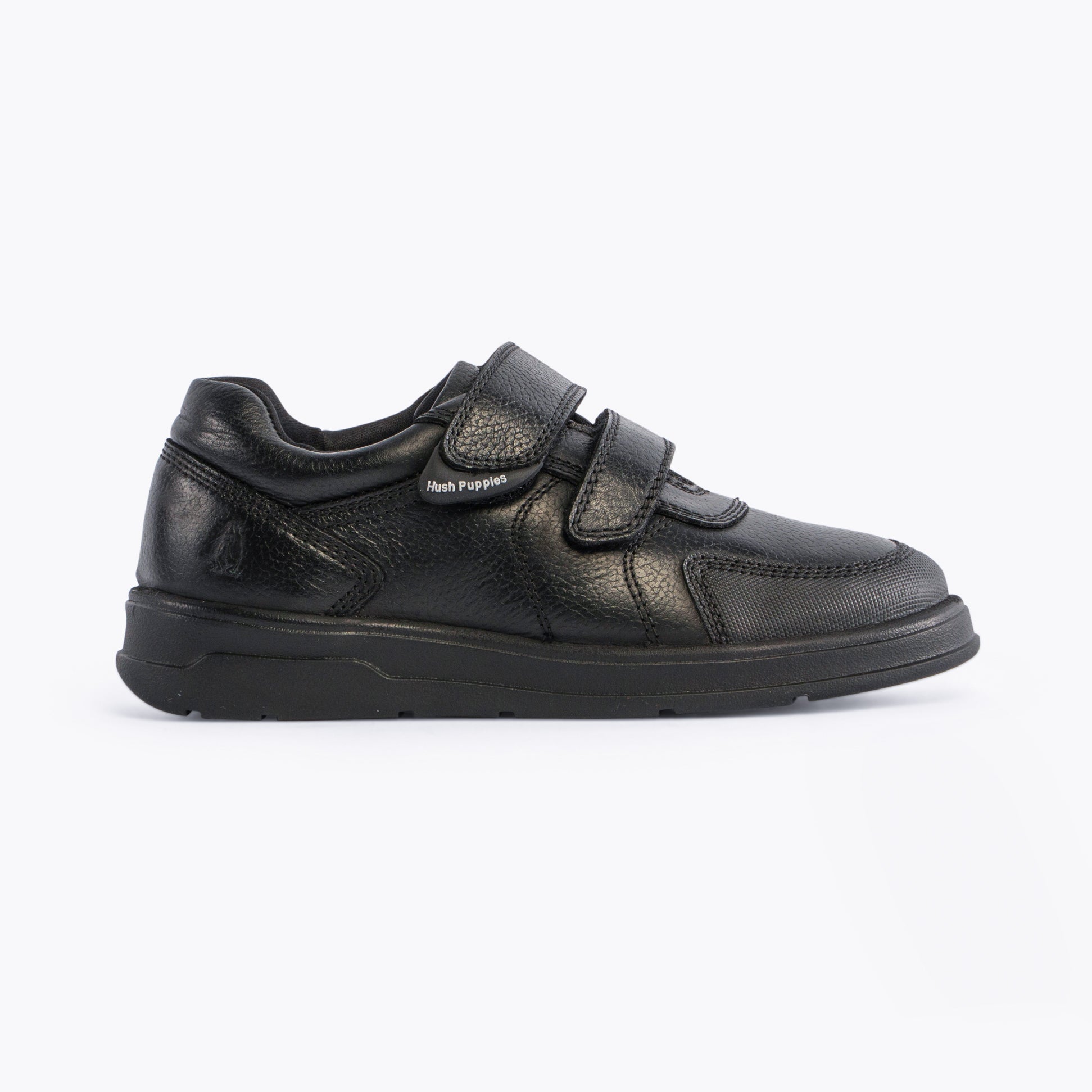 Hush Puppies RYAN Boys Leather School Shoes Black