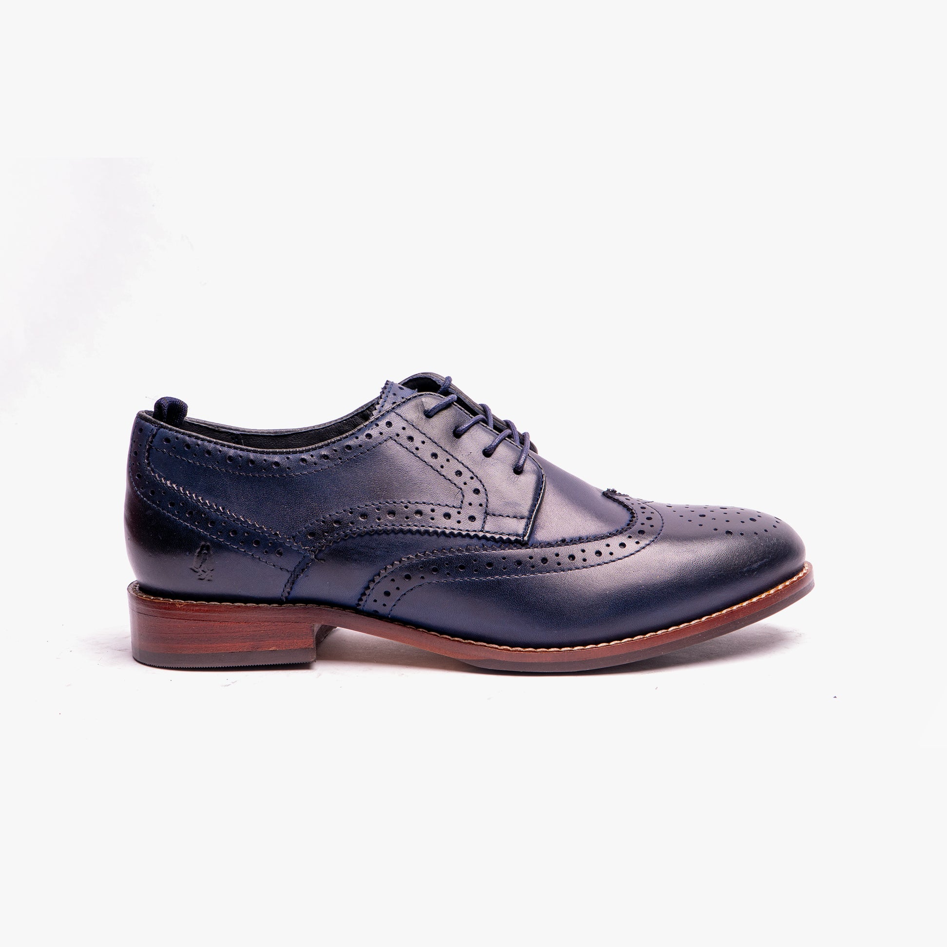 Hush Puppies NATALIA Womens Leather Brogues Navy
