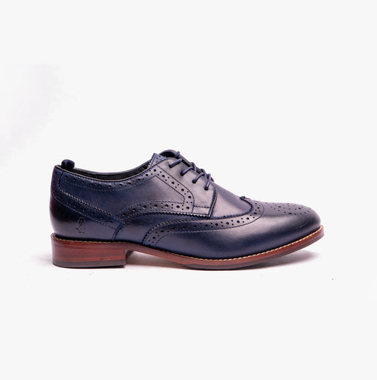 Hush Puppies NATALIA Womens Leather Brogues Navy