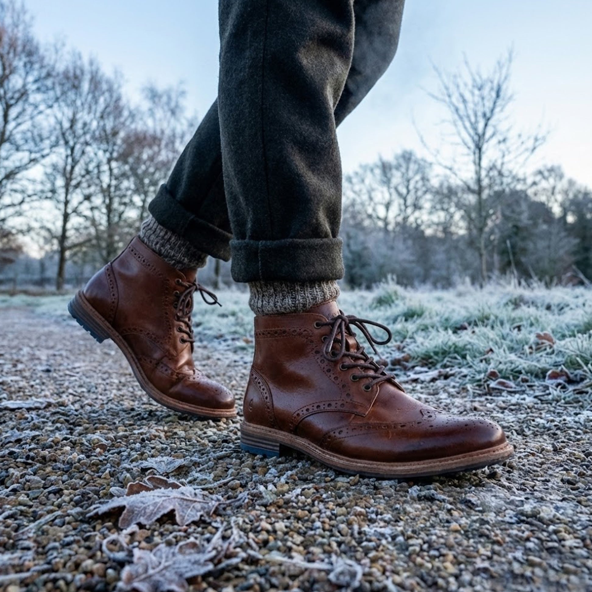 Hush Puppies JOSHUA BROGUE Mens Boots Tan