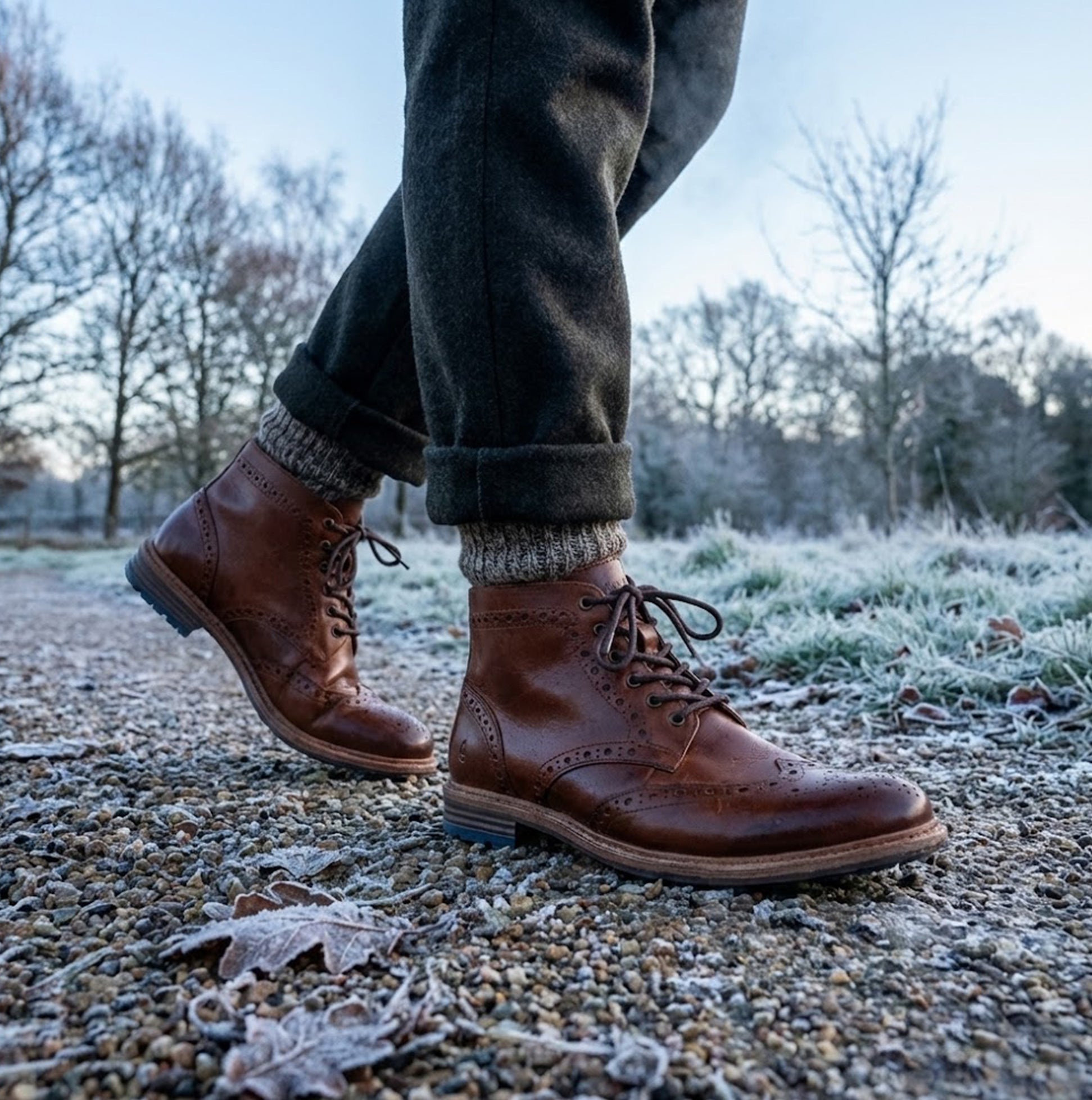 Hush Puppies JOSHUA BROGUE Mens Boots Tan