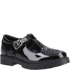 Hush Puppies FIONA Girls Leather School Shoes Patent Black