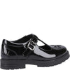 Hush Puppies FIONA Girls Leather School Shoes Patent Black
