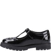 Hush Puppies FIONA Girls Leather School Shoes Patent Black