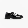 Hush Puppies FIONA Girls Leather School Shoes Patent Black