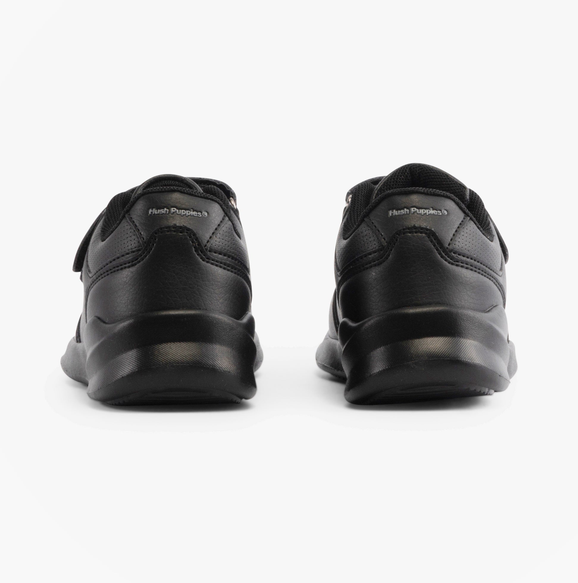 Hush Puppies MARLING Unisex Leather School Trainers Black