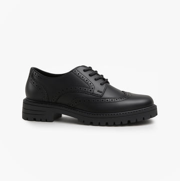 Hush Puppies MAXINE Girls Leather School Shoes Black