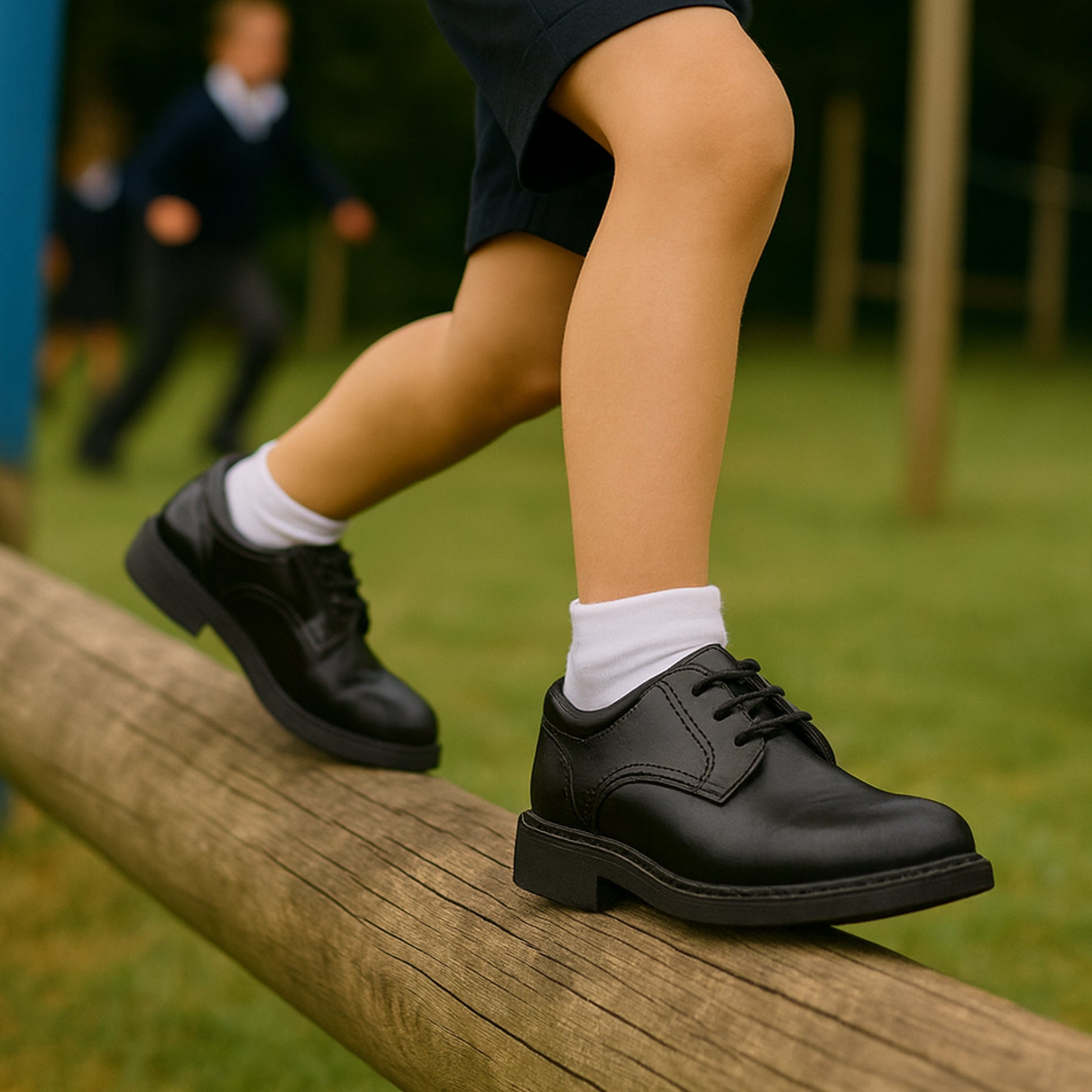 Hush Puppies TOMMY Boys Leather School Shoes Black