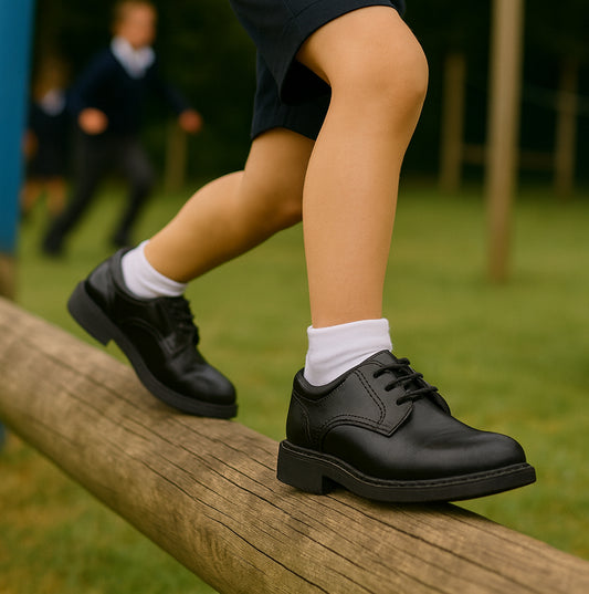 Hush Puppies TOMMY Boys Leather School Shoes Black