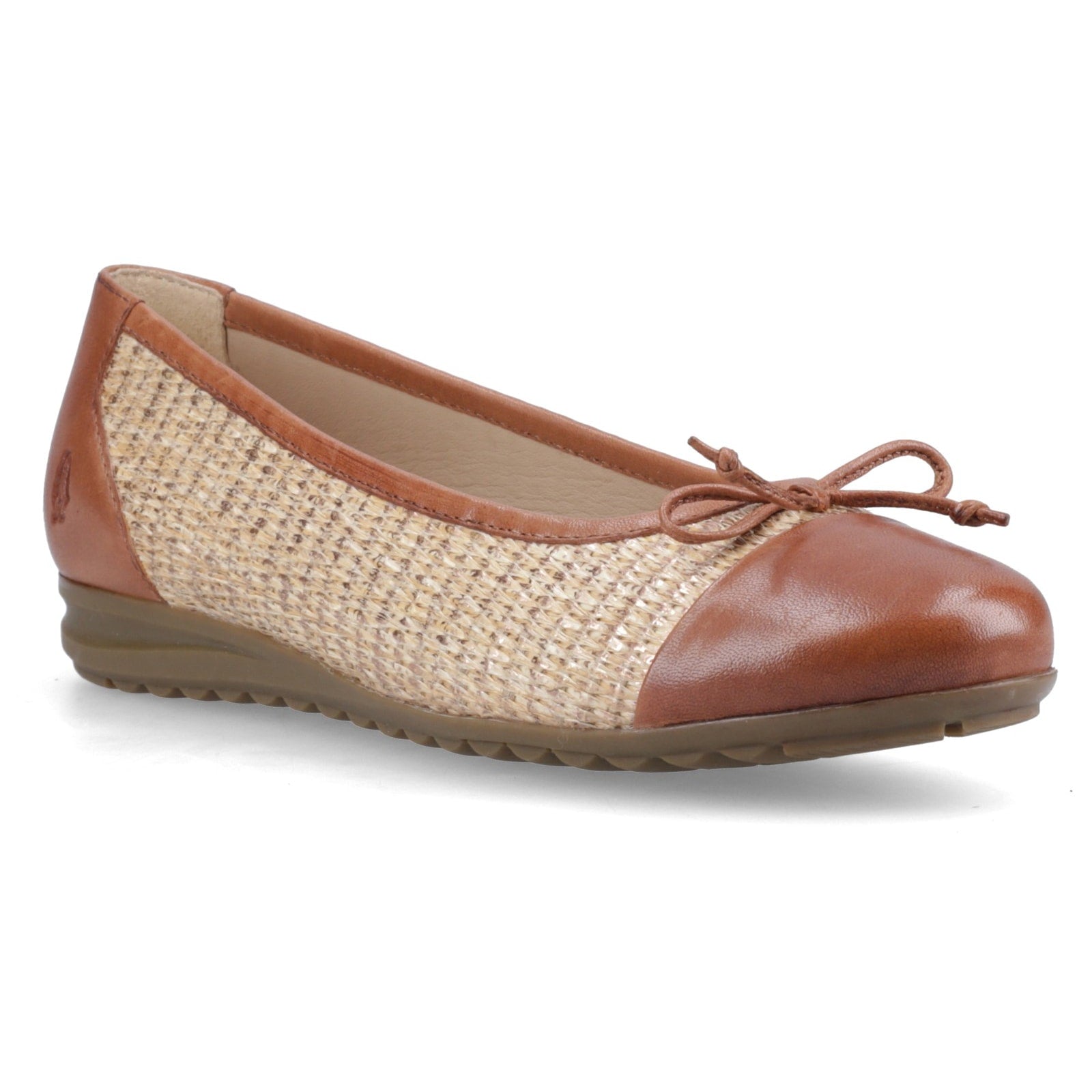 Hush Puppies LAURIE TOE CAP BALLERINA Womens Ballerina Shoes Tan
