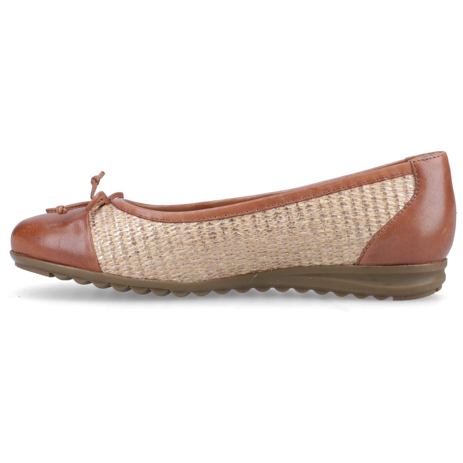 Hush Puppies LAURIE TOE CAP BALLERINA Womens Ballerina Shoes Tan