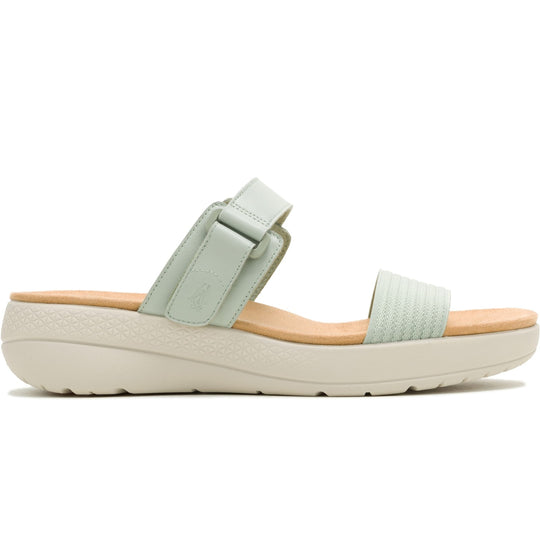 Hush Puppies BREATHE GORE SLIDE Womens Cross Strap Sandals Light Green