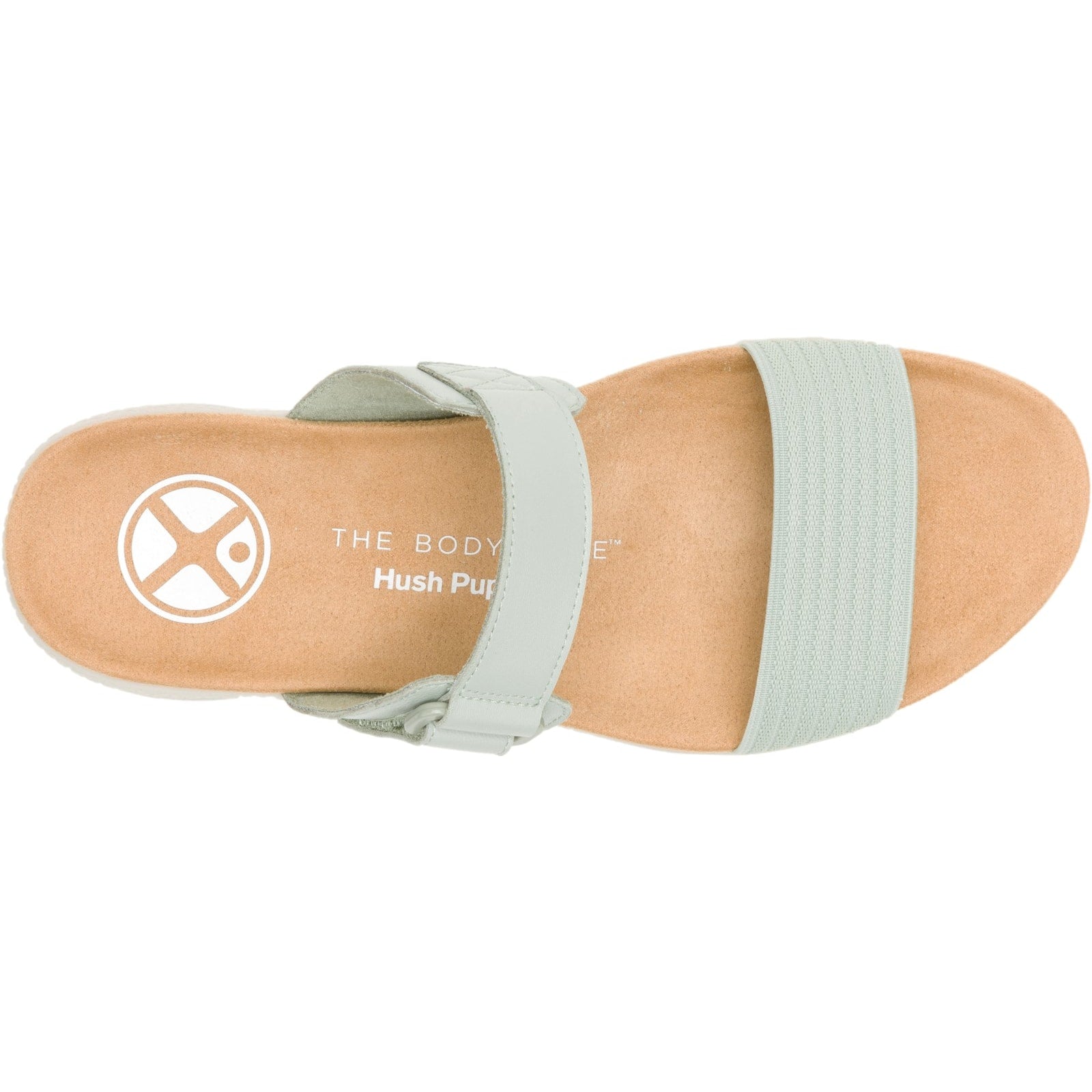 Hush Puppies BREATHE GORE SLIDE Womens Cross Strap Sandals Light Green