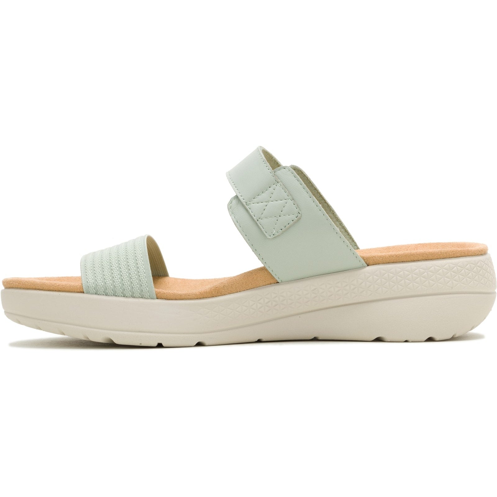 Hush Puppies BREATHE GORE SLIDE Womens Cross Strap Sandals Light Green