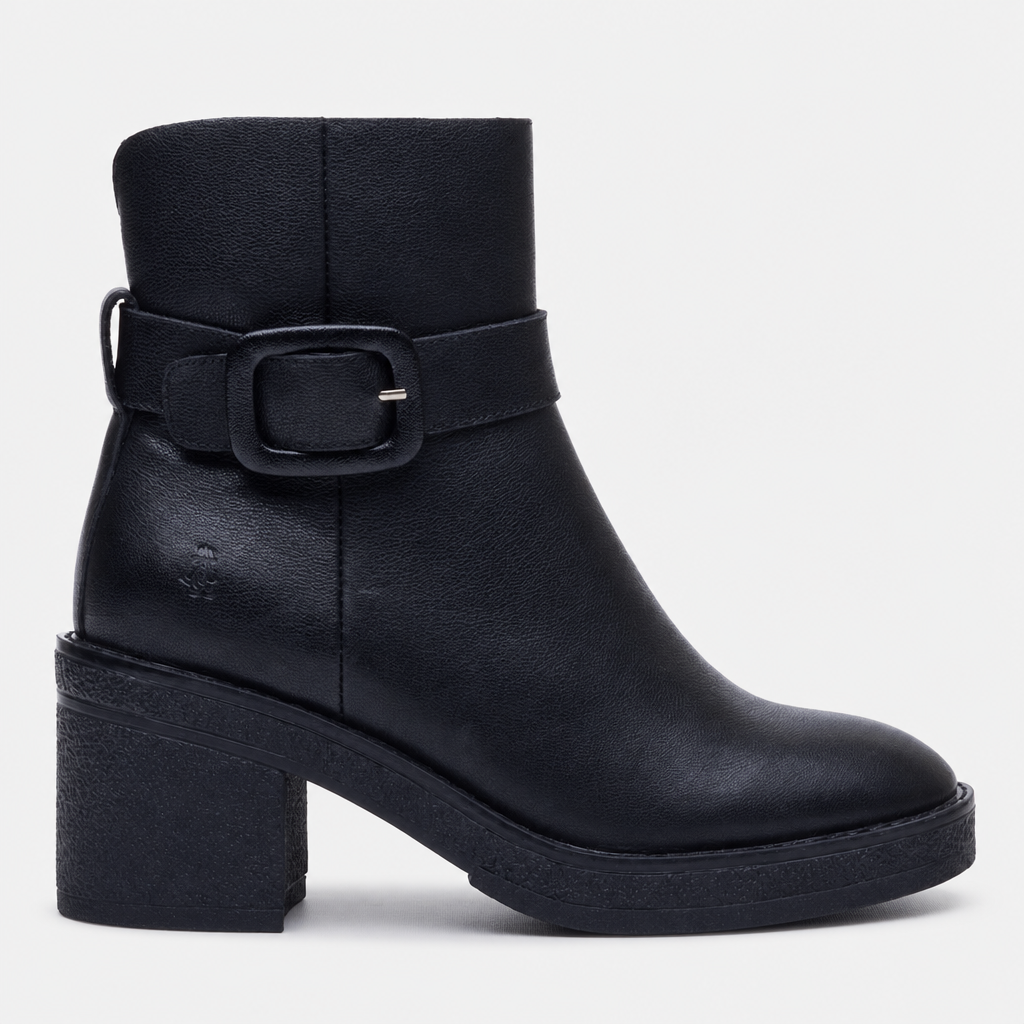Hush Puppies Fearne Leather Boot Womens Ankle Boots Black