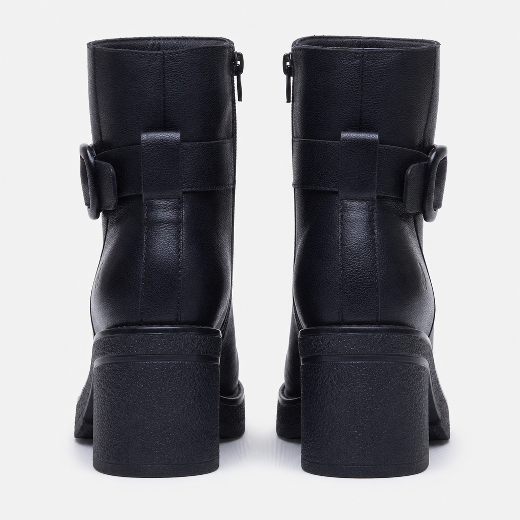 Hush Puppies Fearne Leather Boot Womens Ankle Boots Black